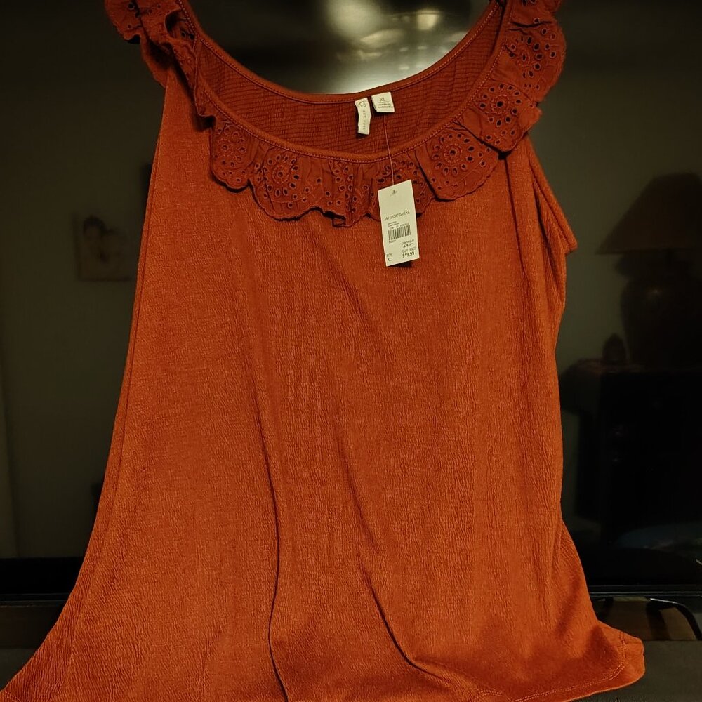 CATO  Womens dark rust top. NWT. Large